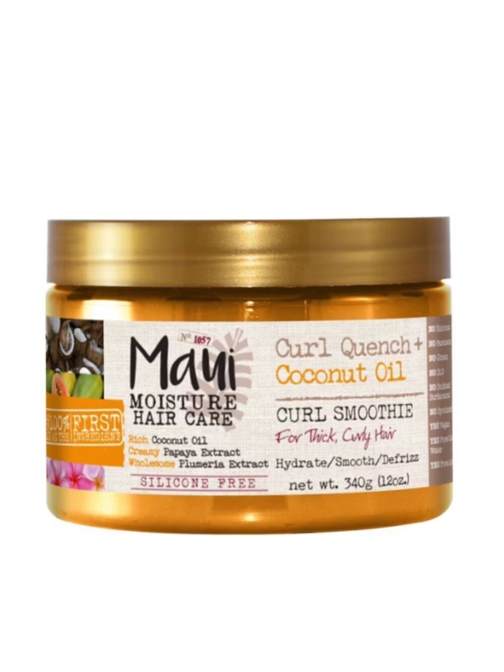 Maui Moisture Hair Care Coconut Oil Curl Quench Smoothie Curl Enhancer 12oz